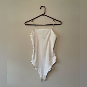 White Ribbed Bodysuit